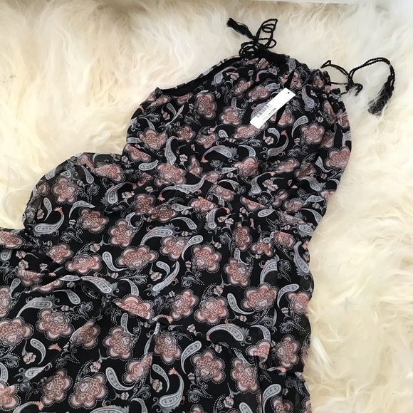 Aqua Womens Paisley Tiered Midi Dress - Picture 3 of 5